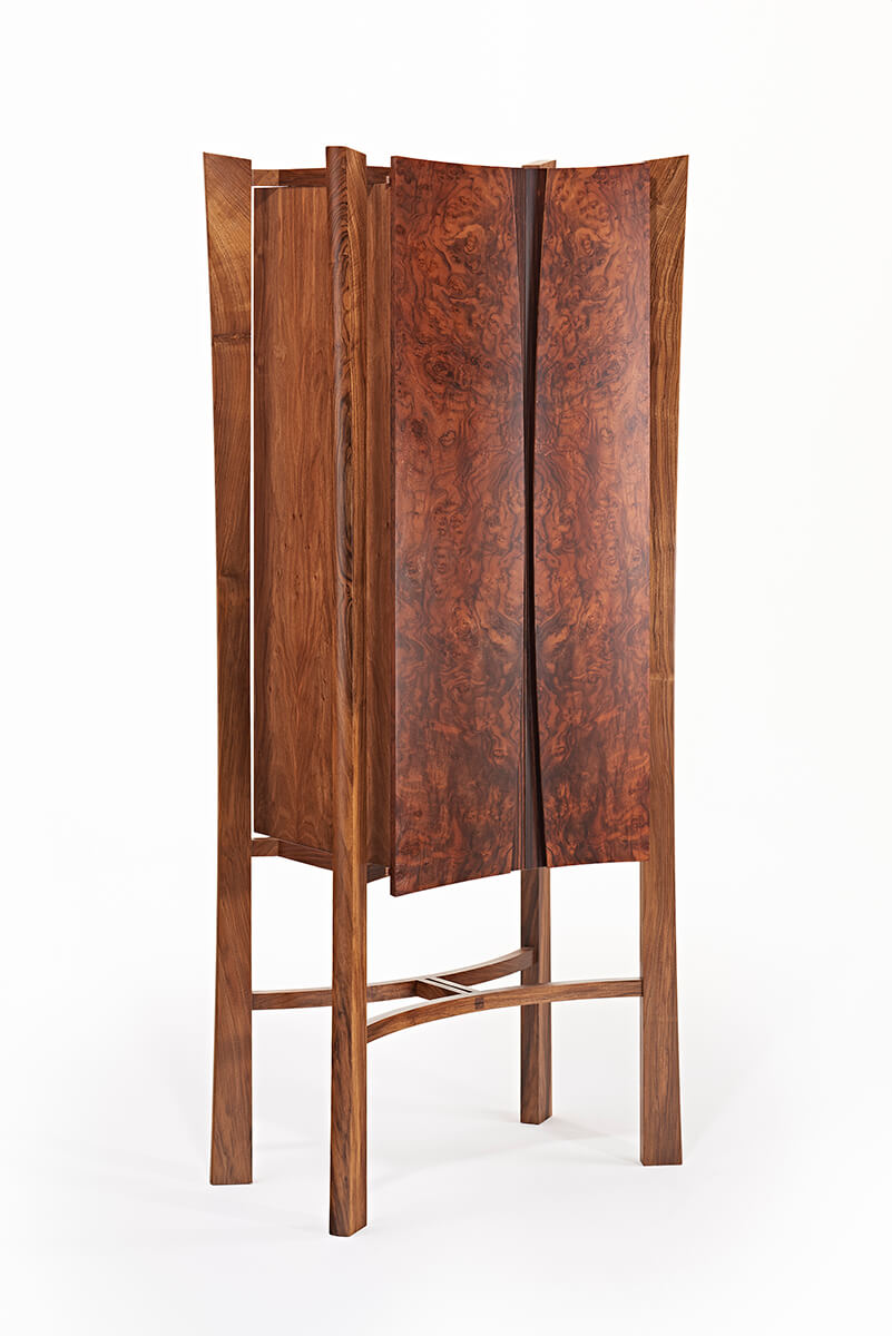 Bespoke Whisky Cabinet In Dark Walnut To Display Drinks